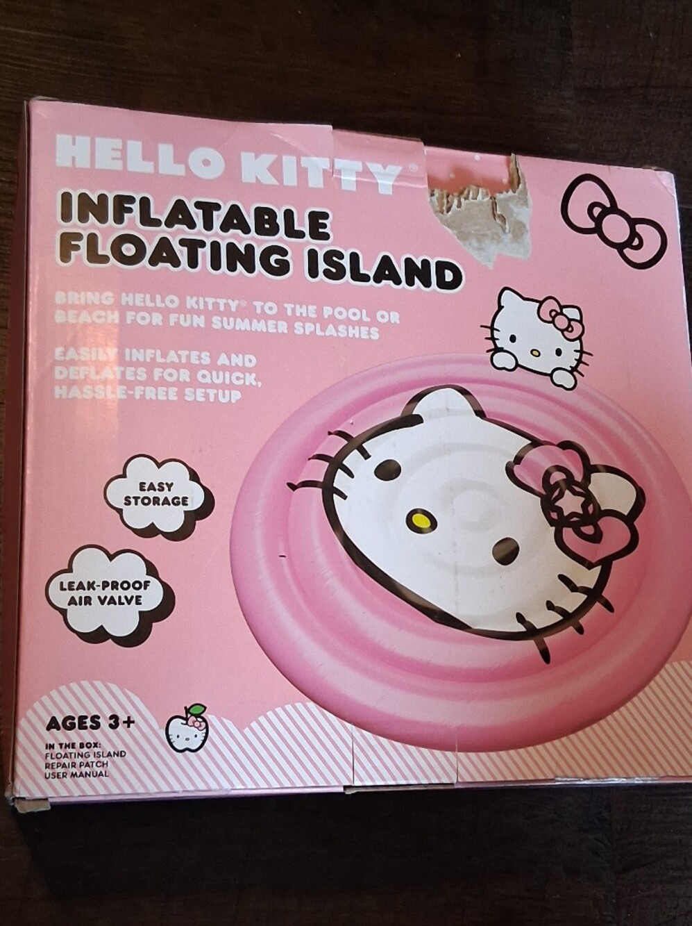 Hello Kitty Pink Inflatable Floating Island Pool Ring - Picture 2 of 2